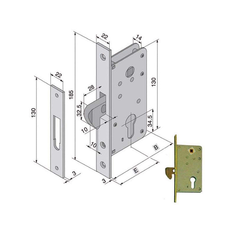 Serratura Inf.Legno 026.60.00.0 Welka