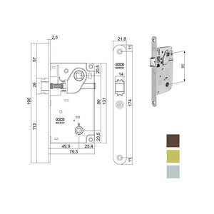 Serratura Inf.Legno Centro E50 Bagno Cr 1012 Agb
