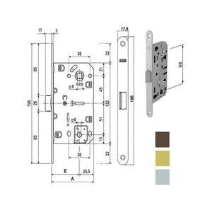Serratura Inf.Legno Mediana E60 Bagno Cr 1102 Agb