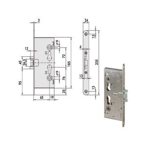Serratura Inf.Tagliafuoco Q9 43020-65-0 Cisa