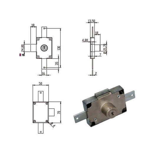 Serratura Mobili App.Catenaccio Lat. Dx 220330 Omr