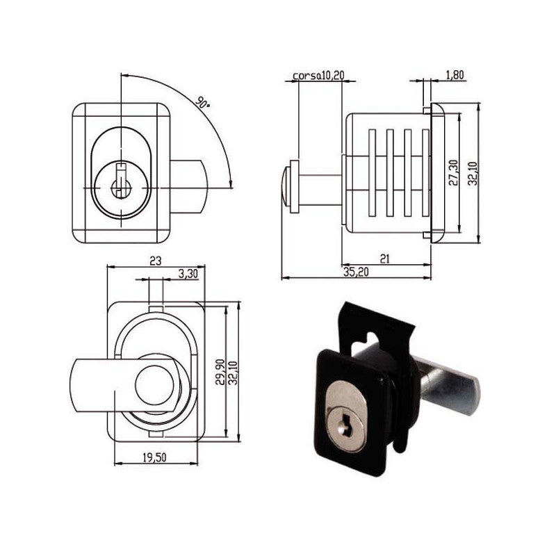 Serratura Mobili App.Leva 220315 Omr