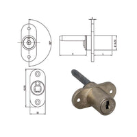 Serratura Mobili App.Perno Orizzontale 163437 Omr