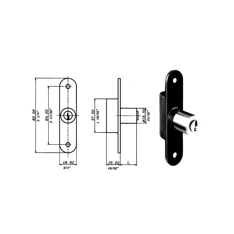 Serratura Mobili Aste Rotanti 2177 Meroni