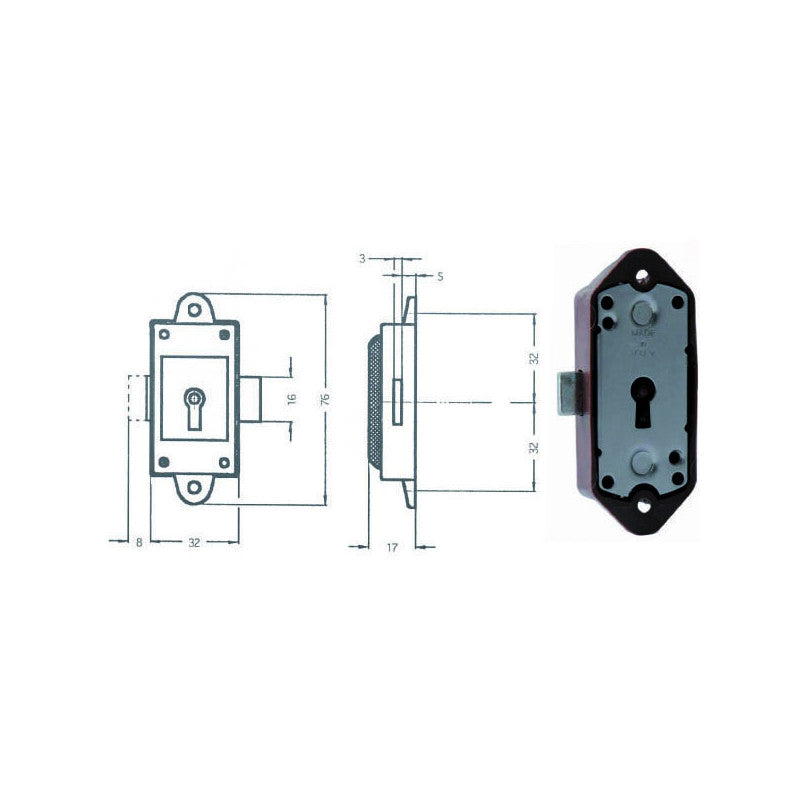 Serratura Mobili Aste Rotanti M93 Meroni