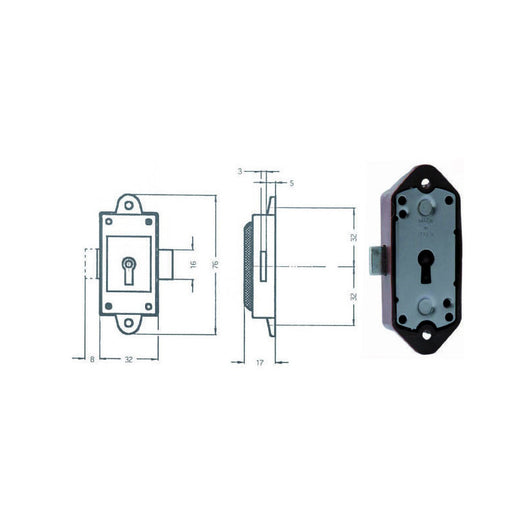 Serratura Mobili Aste Rotanti M93 Meroni