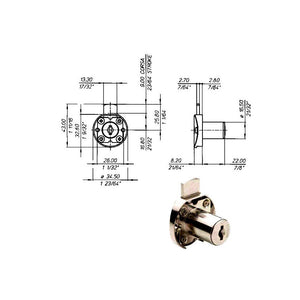 Serratura Mobili Catenaccio Superiore 2630 Meroni