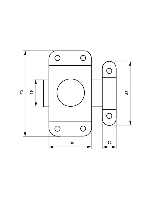 Serratura per mobili, 30mm, acciaio zincato - THIRARD
