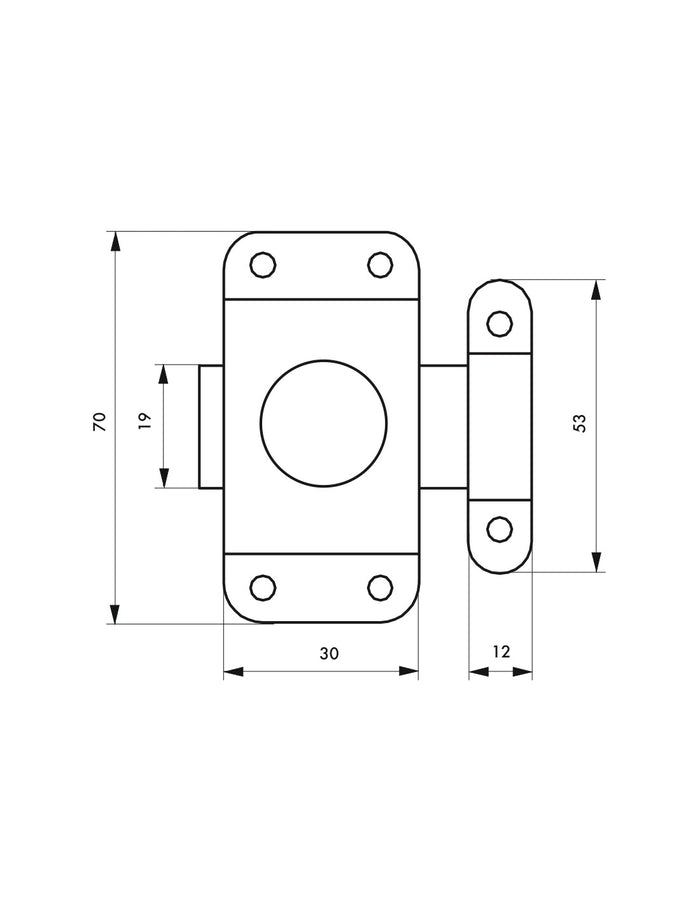 Serratura per mobili, 30mm, acciaio zincato - THIRARD