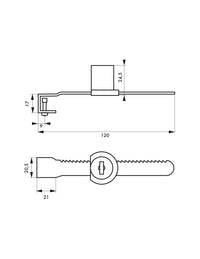 Serratura per vetrina con porta scorrevole, nichelata, 2 chiavi - THIRARD