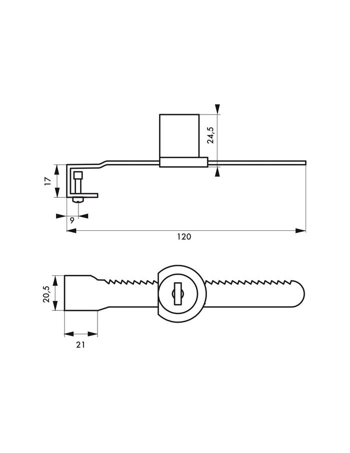 Serratura per vetrina con porta scorrevole, nichelata, 2 chiavi - THIRARD