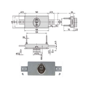 Serratura Serrande 2 Ch.Ori.Diritte 1.8271 Viro