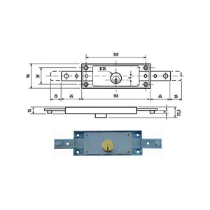 Serratura Serrande 2 Ch.Ori.Diritte C1600Ka Potent