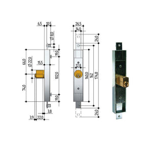 Serratura Serrande 2 Ch.Ver.Dir 6601 Prefer