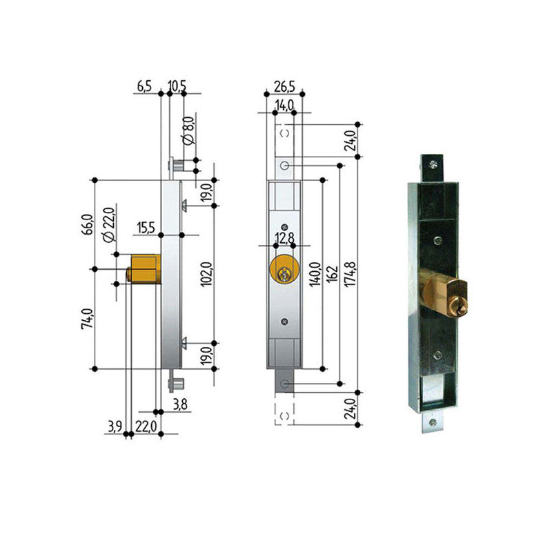 Serratura Serrande 2 Ch.Ver.Dir 6601 Prefer