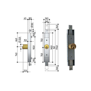 Serratura Serrande 2 Ch.Ver.Dir 6602 Prefer