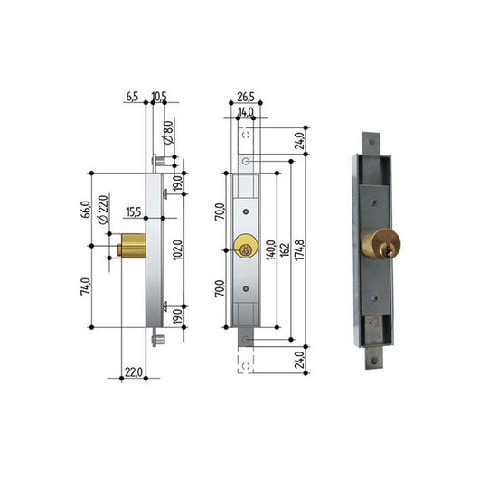 Serratura Serrande 2 Ch.Ver.Dir 6602 Prefer