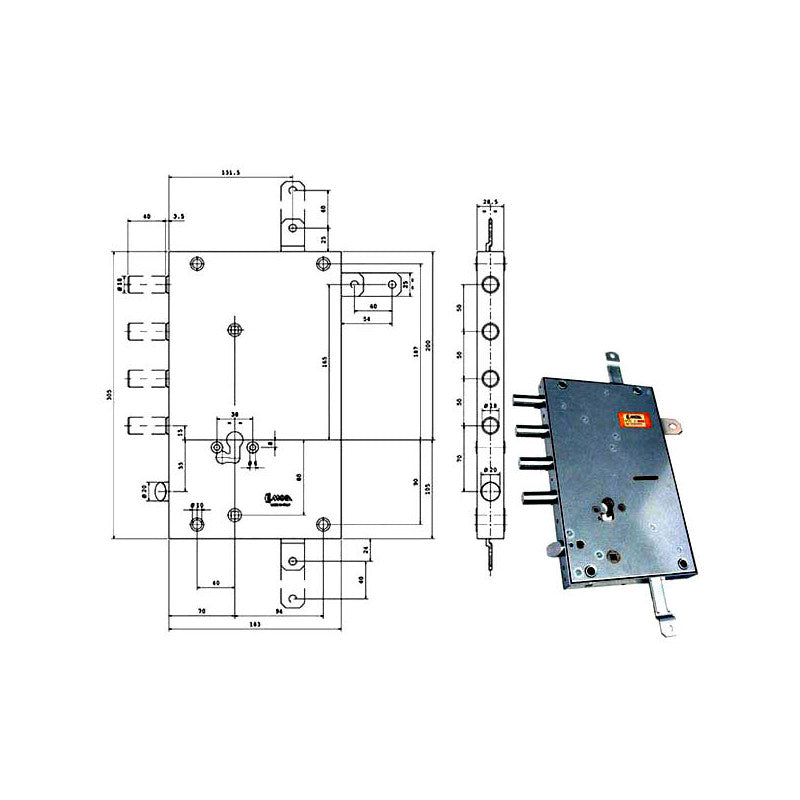 Serratura Sic.Quintupl.Cil.E70 Rsblq666/500Rf Moia