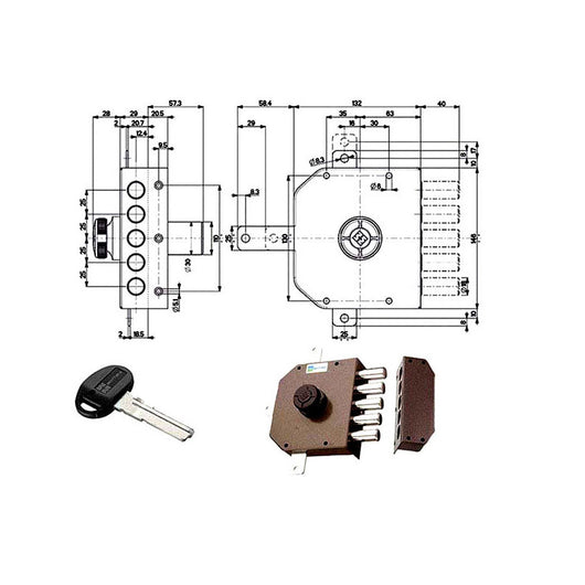 Serratura Sic.Quintupl.Dx Pompa 30641 Mottura