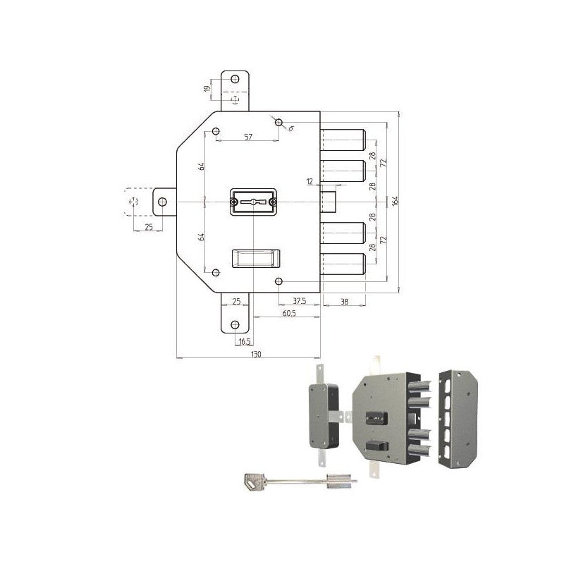 Serratura Sic.Quintuplice Dx Dm 2350 Cr
