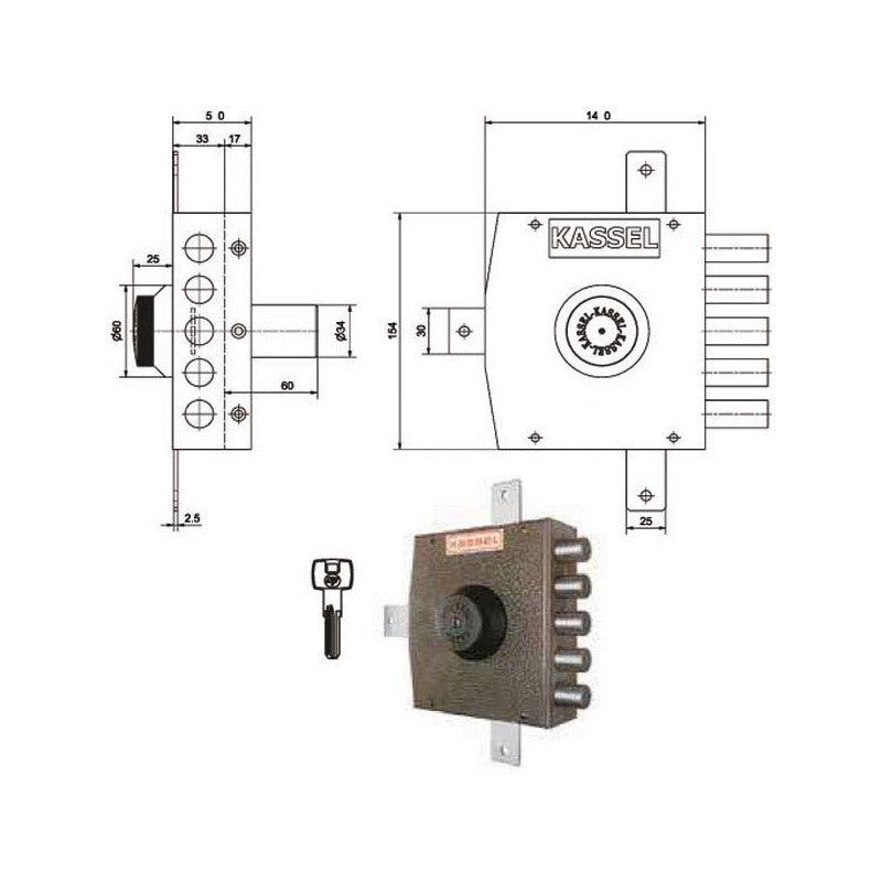 Serratura Sic.Quintuplice Dx Pompa 2501/Cp Kassel