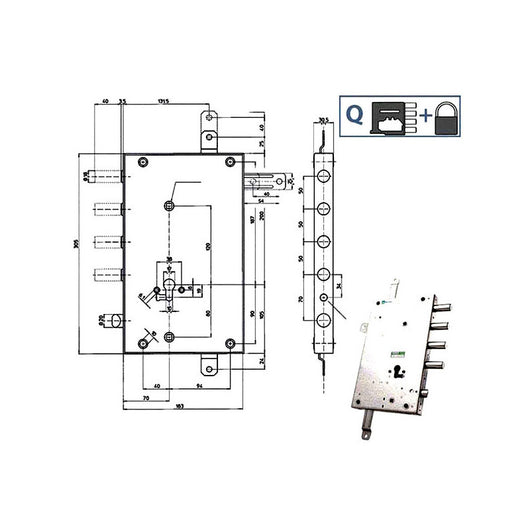 Serratura Sic.Quintupl.Sx Scrocco 85462 Mottura