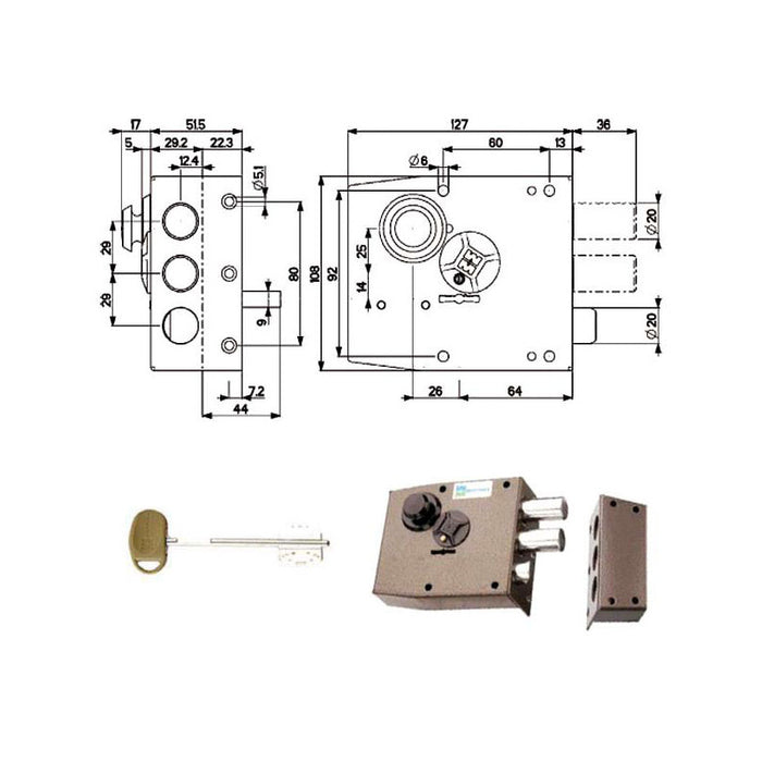 Serratura Sic.Semplice Dx Dm 20511 Mottura