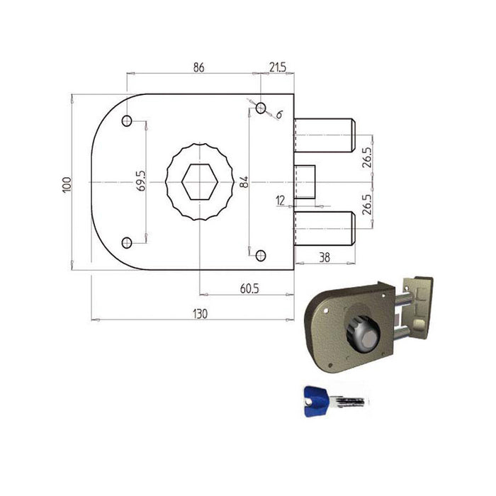 Serratura Sic.Semplice Dx Pompa 1650 Cr
