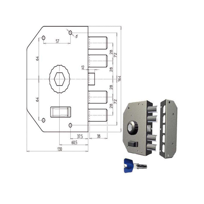 Serratura Sic.Semplice Dx Pompa 3050 Cr