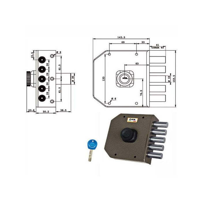 Serratura Sic.Semplice Dx Pompa Ja421 Moia