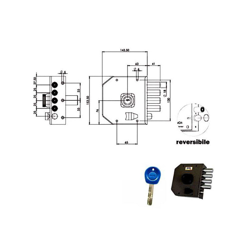 Serratura Sic.Semplice Dx Pompa Jm422 Moia