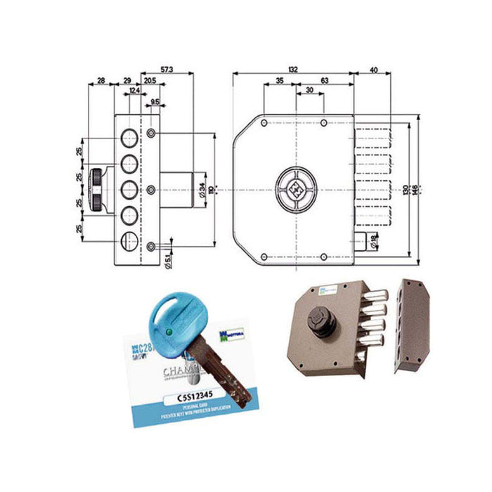 Serratura Sic.Semplice Sx Pompa 30611 Mottura
