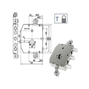 Serratura Sic.Triplice 89E30 Mottura