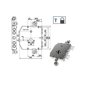 Serratura Sic.Triplice 89E30 Mottura