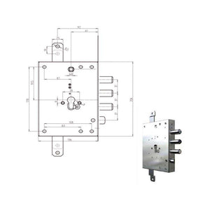 Serratura Sic.Triplice Cil. 7056G-51 Cr