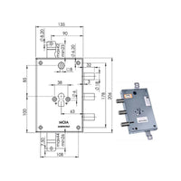 Serratura Sic.Triplice Cil. E63 Ad663/560 Moia