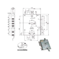Serratura Sic.Triplice Cil. E73 6654/281 Moia