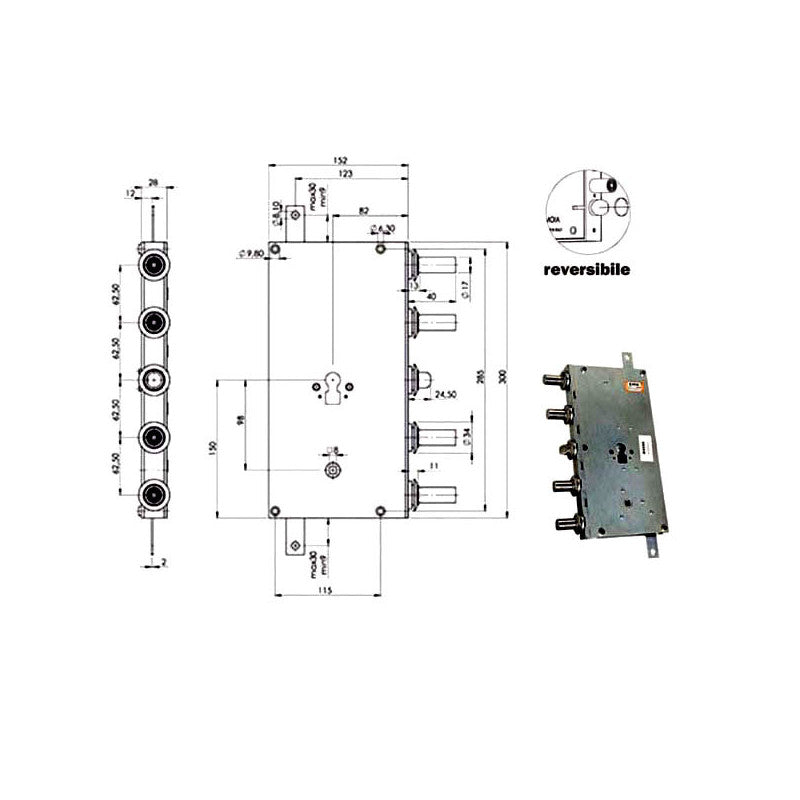 Serratura Sic.Triplice Cil. E82 Ariete 5933/B Moia