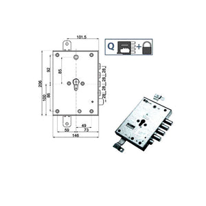 Serratura Sic.Triplice Dx 89371 Mottura