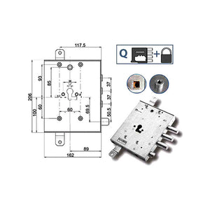 Serratura Sic.Triplice Dx 89457 Mottura