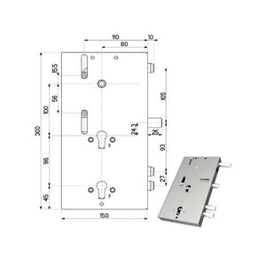 Serratura Sic.Triplice Dx 89F30 Mottura