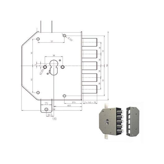 Serratura Sic.Triplice Dx Cil. 2200Pen Cr