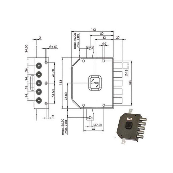 Serratura Sic.Triplice Dx Dm A413 Moia