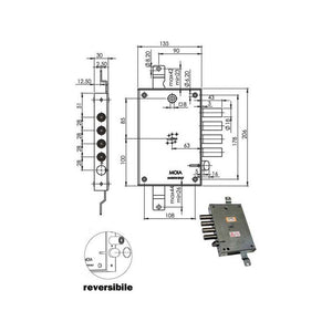 Serratura Sic.Triplice Dx Dm E63 614/280 Moia
