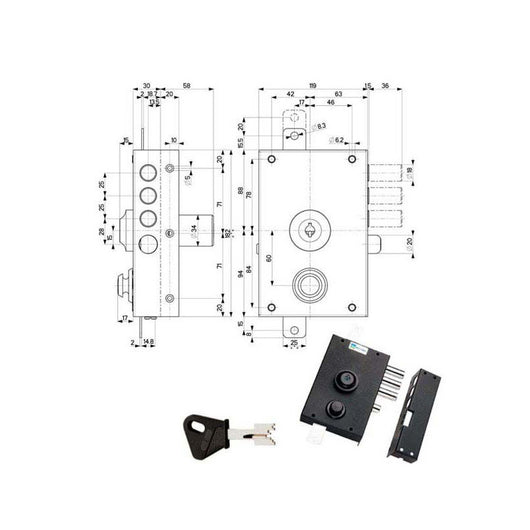 Serratura Sic.Triplice Dx Pompa 30030 Mottura