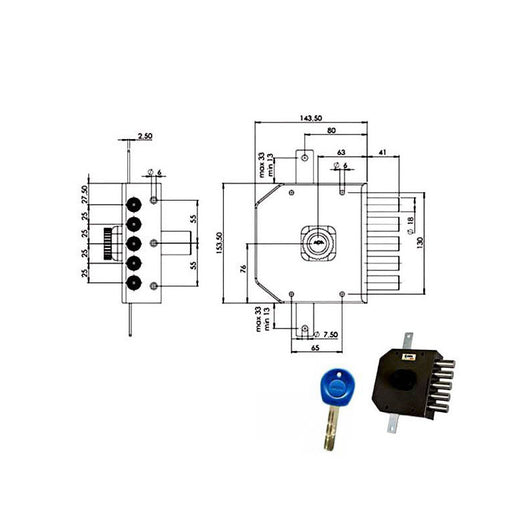 Serratura Sic.Triplice Dx Pompa Jm423 Moia