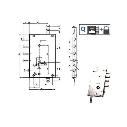 Serratura Sic.Triplice Dx Scr 110 85461 Mottura