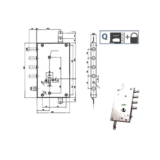 Serratura Sic.Triplice Dx Scr 70 85461 Mottura