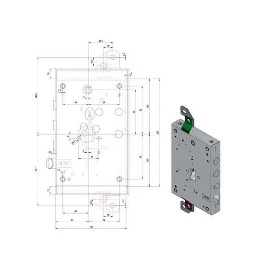 Serratura Sic.Triplice Sx Cil.1940Cer/63/37 Potent