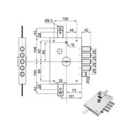 Serratura Sic.Triplice Sx Dm E73 7112-1Se Atra